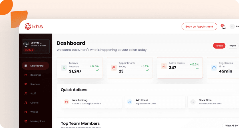 KHS dashboard interface